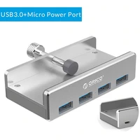 orico mh4pu aluminum 4 ports usb 3 0 hub external clip type usb3 0 splitter adapter for desktop laptop pc computer accessories