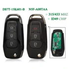 Bilchave 3 кнопки флип дистанционного ключа автомобиля 315433 МГц ID49 чип брелок для Ford S-MAX GALAXY MONDEO Mk2 Mk7 Explorer Ranger HU101 лезвие