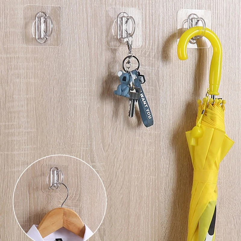 

2/4Pcs Houseehold Multifunctional Round Hooks Strong Self Adhesive Door Wall Shower Bottle Hooks Transparent Wall Storage Sucker