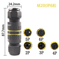 m20 ip68 nylon cable waterproof connector 23456 pin terminal adapter screw wire connector for led light sealed junction box