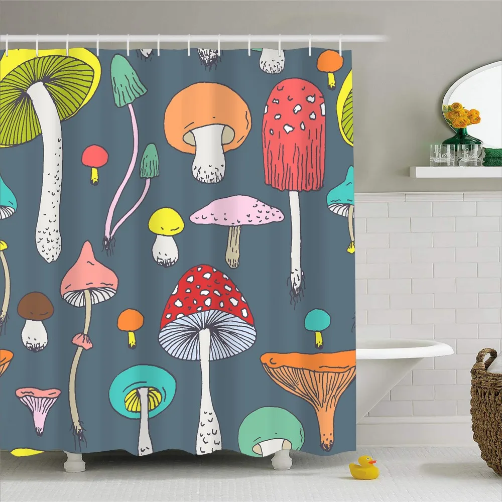 3D печать прочный Водонепроницаемый полиэстер занавеска для душа с крючками 1 шт