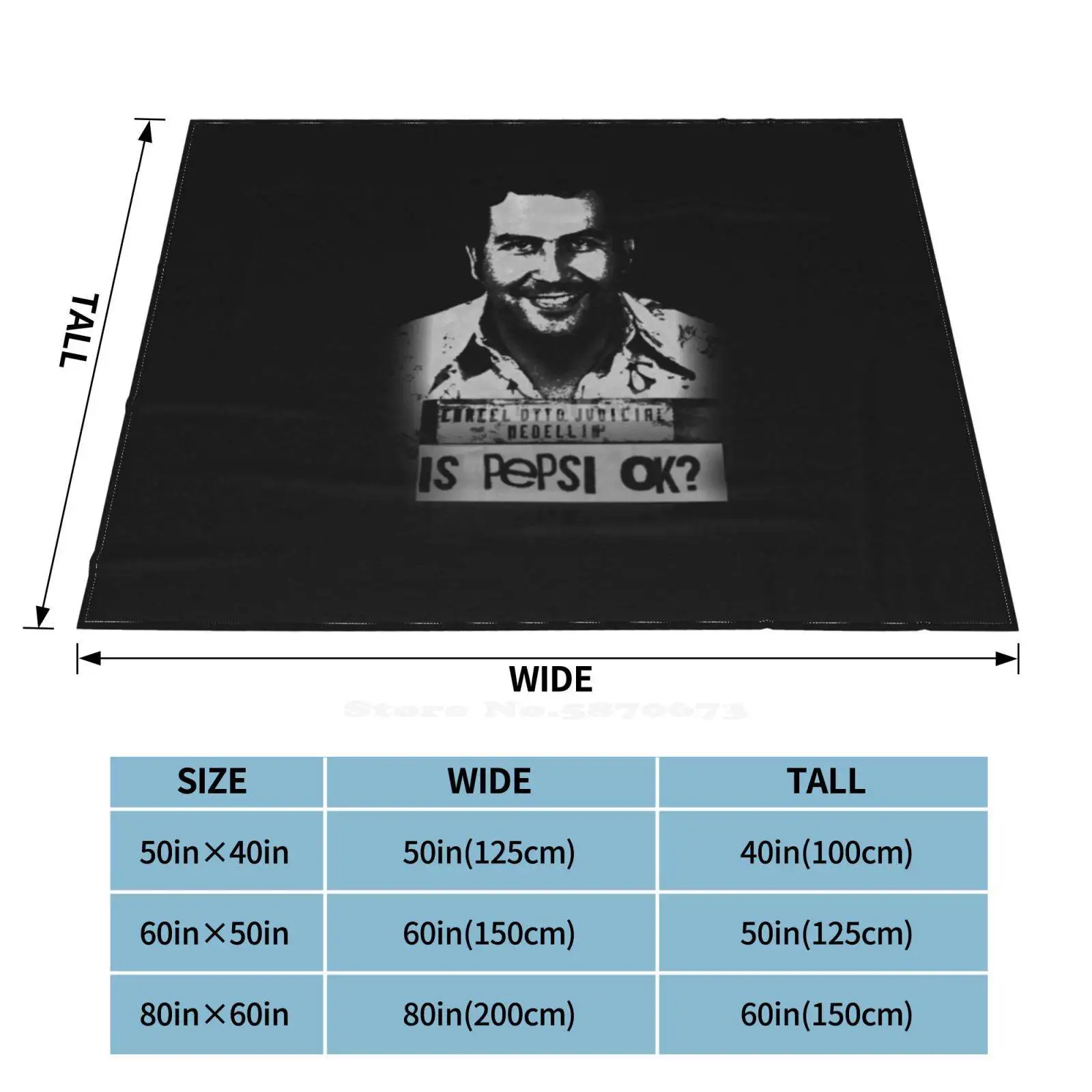 Pablo Escobar T Shirts Hot Sale Printing High Qiality Warm Flannel Blanket Uk | Дом и сад