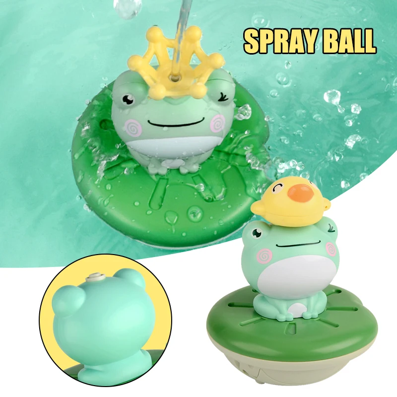 

New Hot Spraying Frog Fountain Bath Toy Set Cute Waterproof Electric Children Water Toy Suitable for Bathroom Swimming Pool