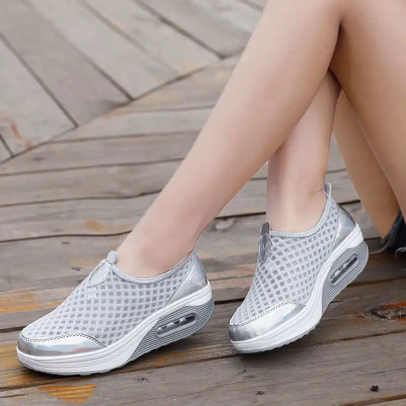 

Women's Running Shoes Outdoor Network Woman Sneakers Air Cushion Thick Bottom Women Running Shoes Non-slip Ladies Sneakers 227G