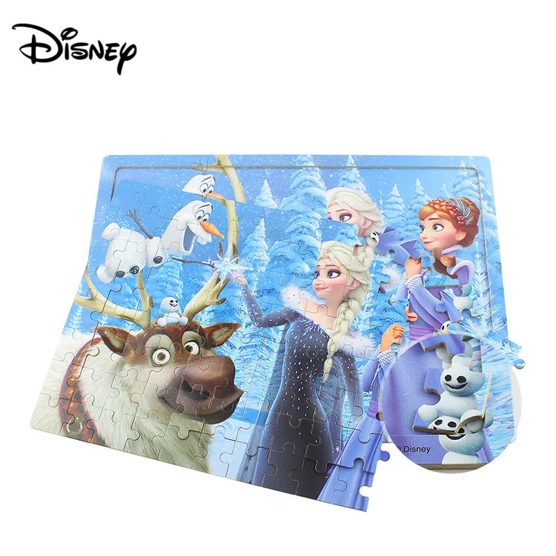 

Disney 96 pieces of toy puzzle ice / princess wooden frame type children's early education box jigsaw puzzle