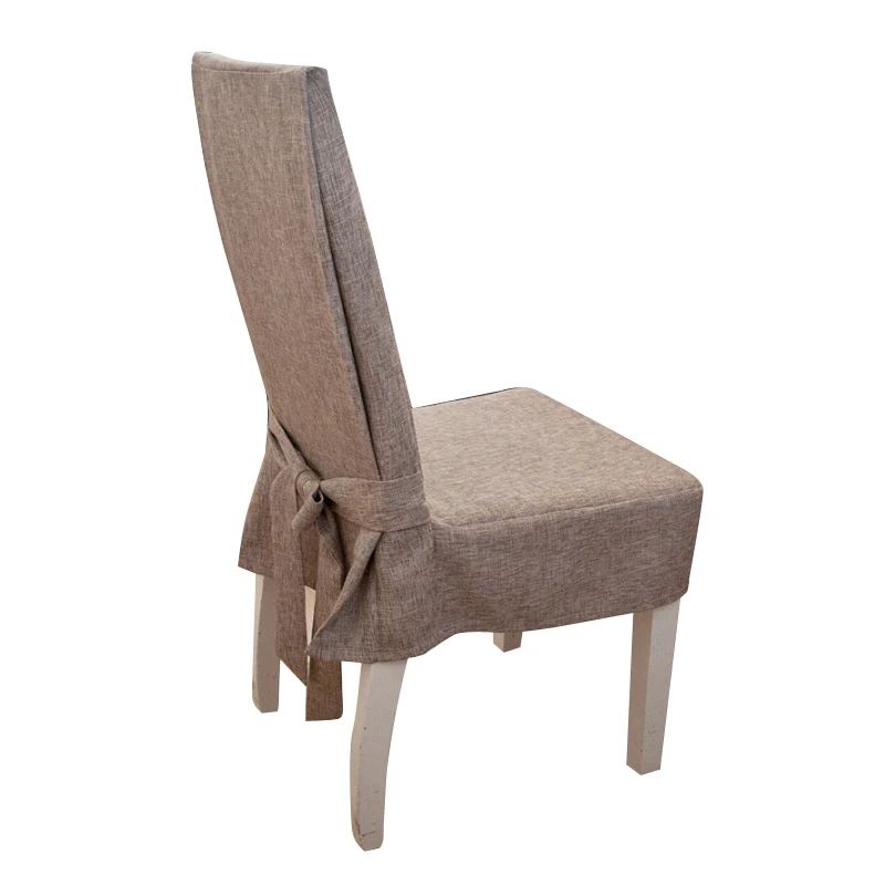 Customize Home Cotton Linen Chair Cover One Piece Dining Chair Cover