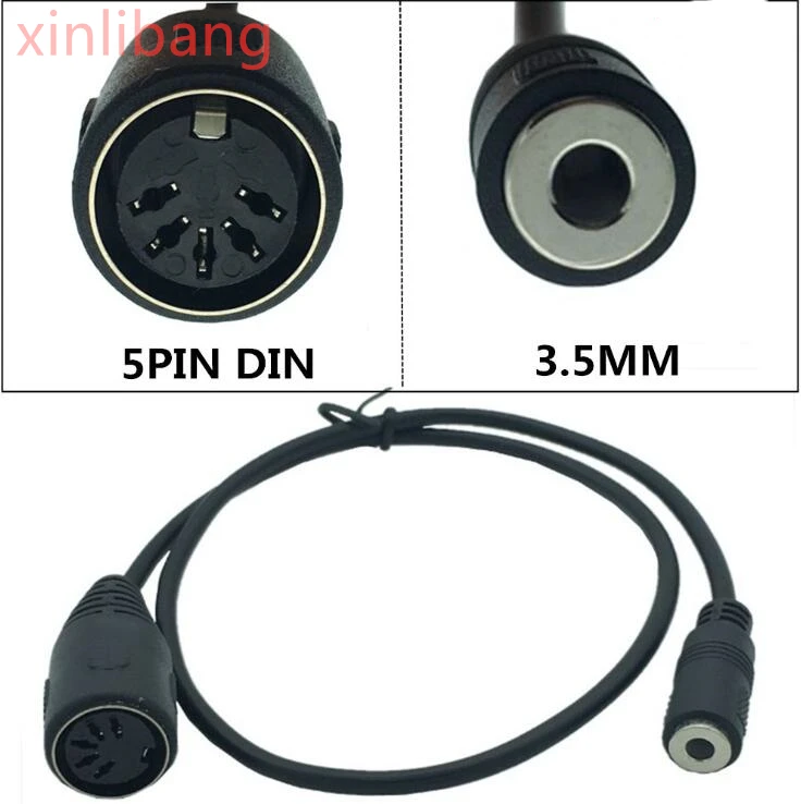 

DIN to 3.5mm Cable, 5 Pin DIN Female to 3.5MM Female SmartPhone AUX Head phone Stereo Jack Adapter Input Cable