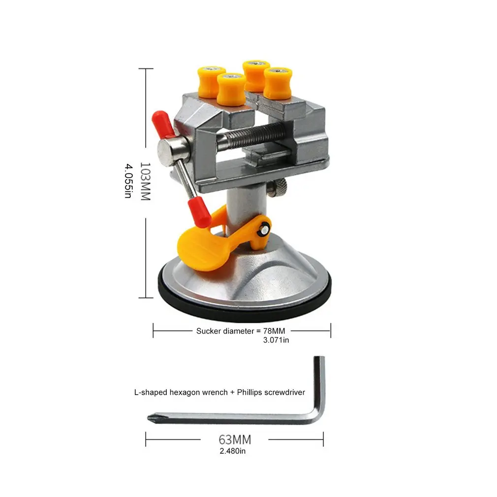 

Strong Suction Cup Base Carving Table Bench Vise Mini DIY Metal Home Tools Space-Saving Press Clamp Carving Fixture Vise