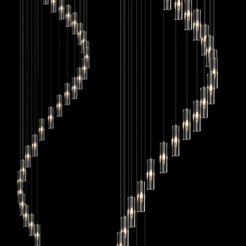 Спиральная Люстра для лестницы длинная Хрустальная винтовая лампа церквей и