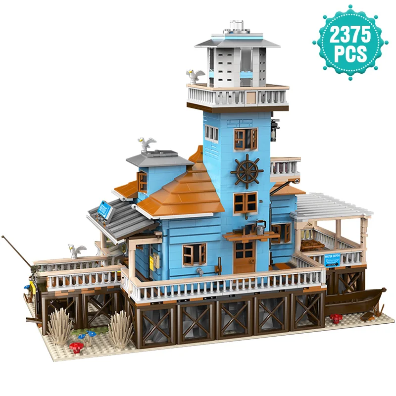 

High-tech Creator Fisherman Wharf Series Building Blocks Lighthouse Architecture Bricks Toys Birthday Gift For Adult