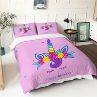 queen size comforter bed sheets cartoon unicorn 3d printed duvet cover set home textiles with pillowcases bed linens