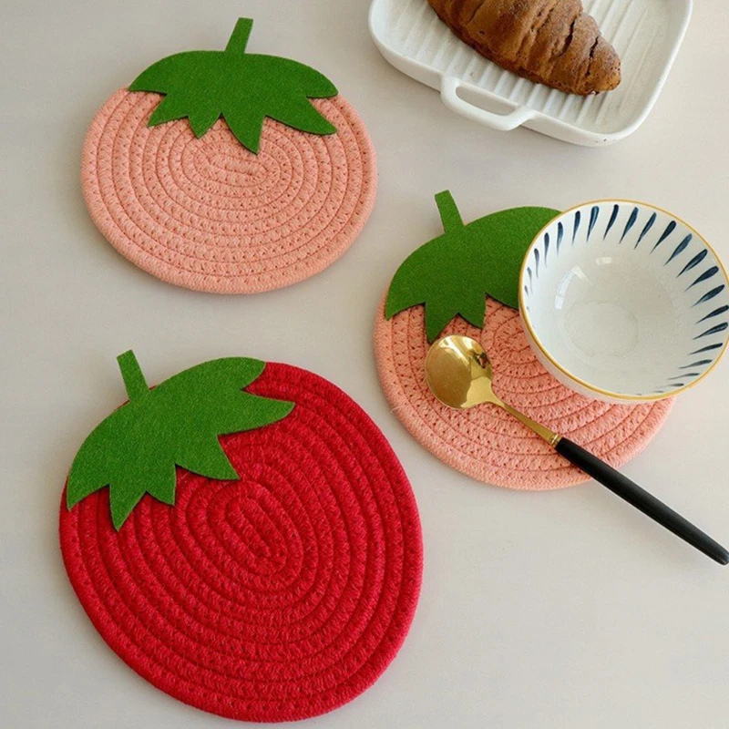 Мультяшная красная подстилка в виде пчелы фруктов подставка для питьевого чая