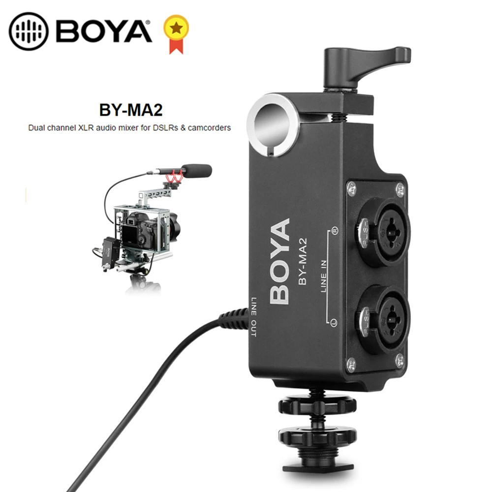 Двухканальный XLR XLR1 / MIX XLR2 BOYA переходник на аудиоадаптер смесителя 3 5 мм для