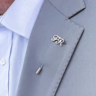 Индивидуализированная брошь на воротник с 1-3 буквами, именная брошь, подвеска из нержавеющей стали, мужские значки на лацкан, подарочные украшения для мужчин