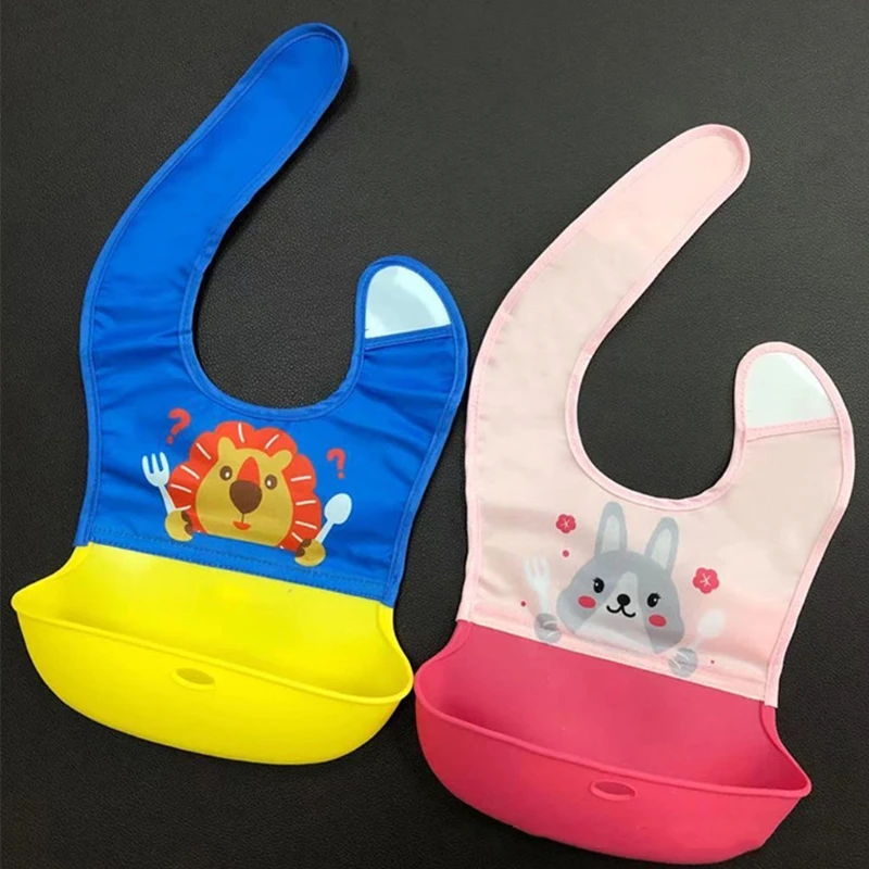 Детский мультяшный водонепроницаемый слюнявчик из пищевого силикона для