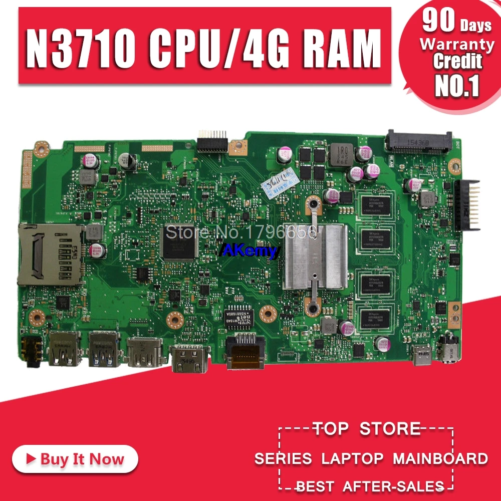 Новая материнская плата X541SA REV 2,0 для ASUS X541 X541S X541SA, тестовая материнская плата для ноутбука, ок N3710-CPU, 4 ядра+ 4 Гб-RAM