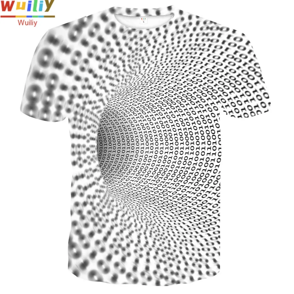 Психоделическая Мужская футболка с 3D принтом синяя увеличенным космическим