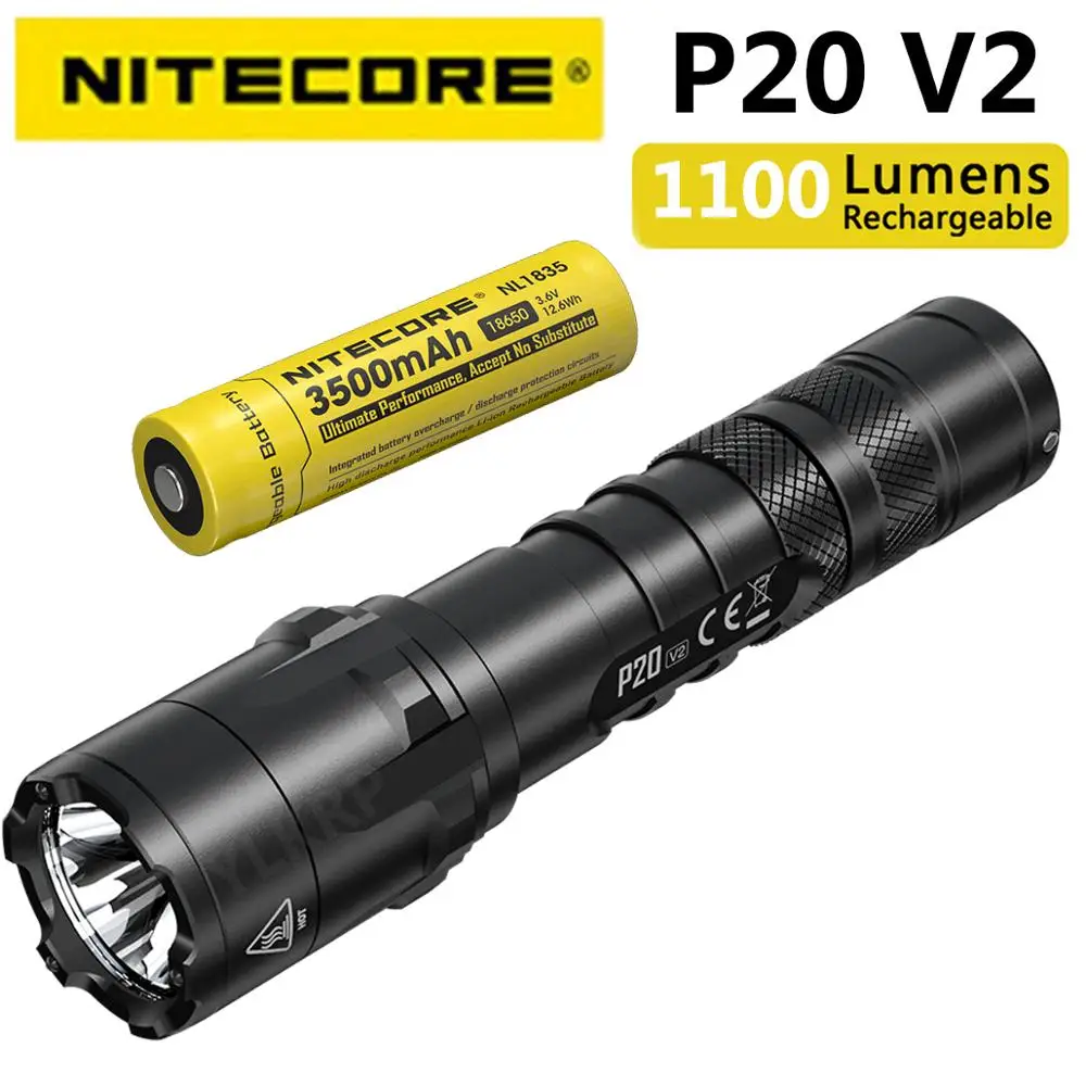 Светодиодный высокопроизводительный тактический фонарик NITECORE P20 v2 1100 Люмен CREE