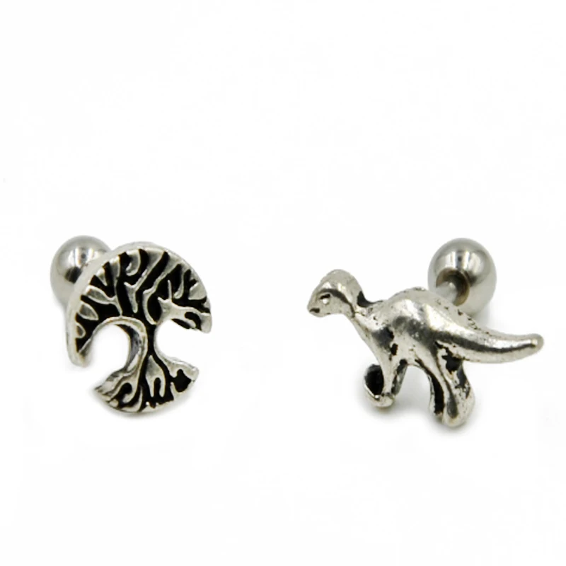 1 шт. хирургическая Сталь Винтаж дерево динозавра опал Луна уха ушной хрящ мочки