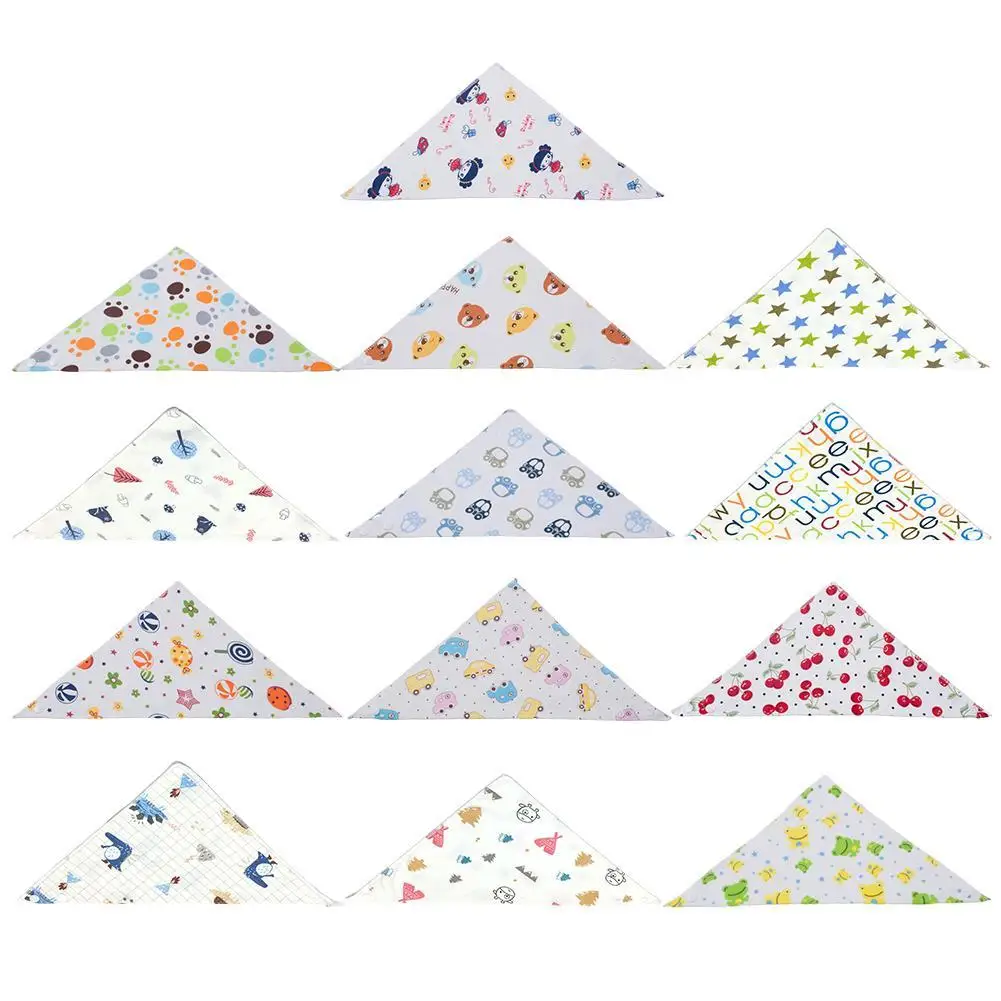 

Baby Saliva Towel Kids Drool Bibs 100% Organic Cotton Super Soft Absorbent Feeding Bib Boys Girls Print Bandana Newborn Turban