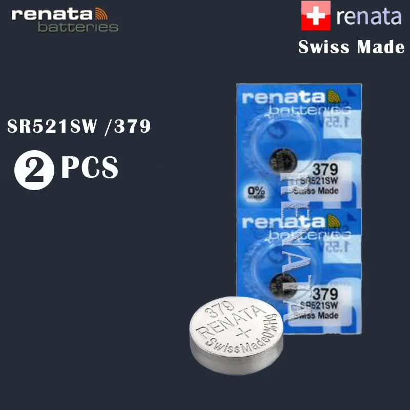 2 шт./лот 100% оригинальный новый renata 379 Серебряный оксид Аккумулятор для часов SR521SW