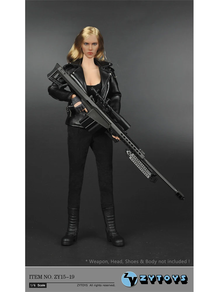 Clothes Black Terminator Leather Suit For 12inch Tbl Ph Action Women Body Model Toys Accessories Zy15-19