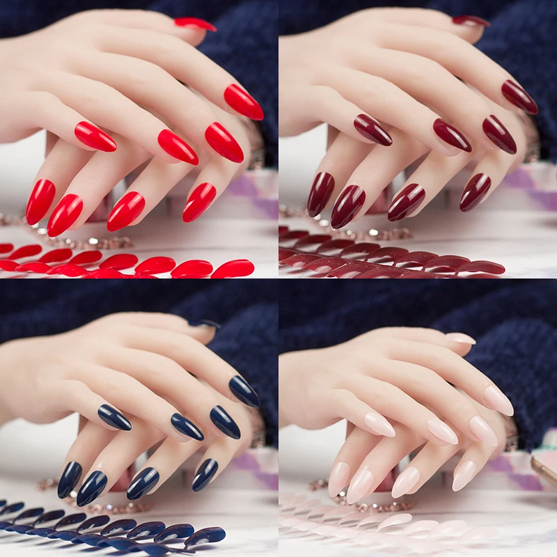 432 искусственные ногти на шпильках с полным покрытием смешанные 18 цветов