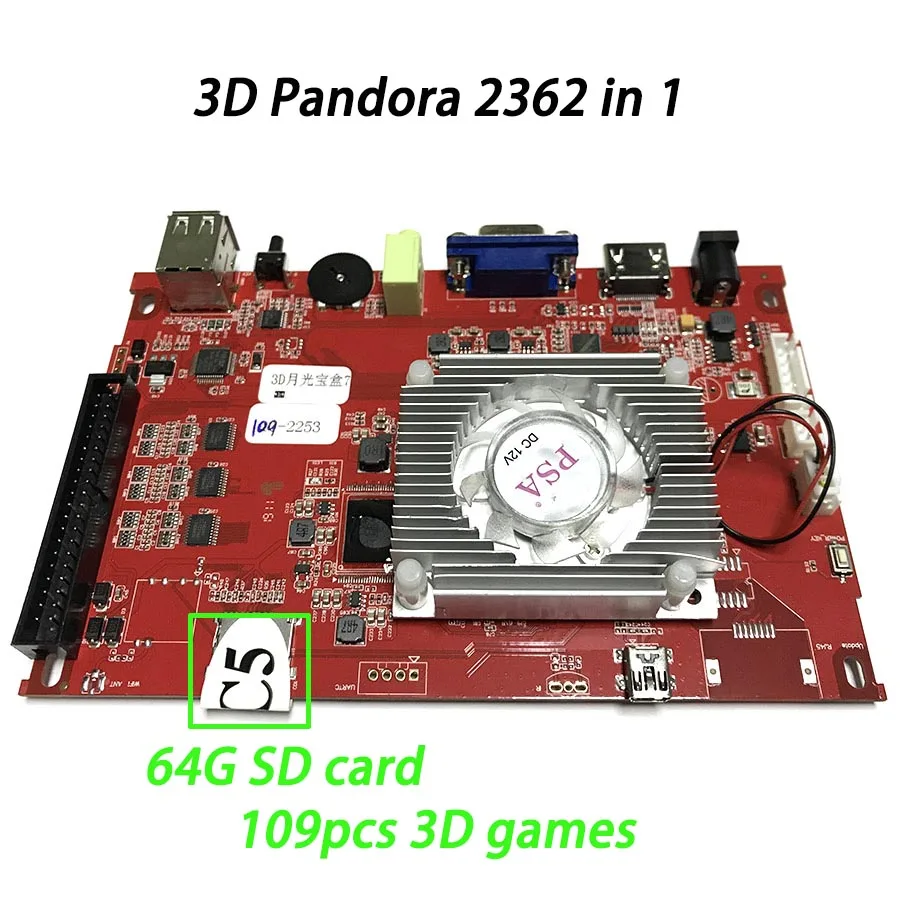 Pandora 10 2362/2323 103 3d в 1 Ретро аркадные игры печатная плата 109 * 3D + 2253 2D HDMI VGA выход