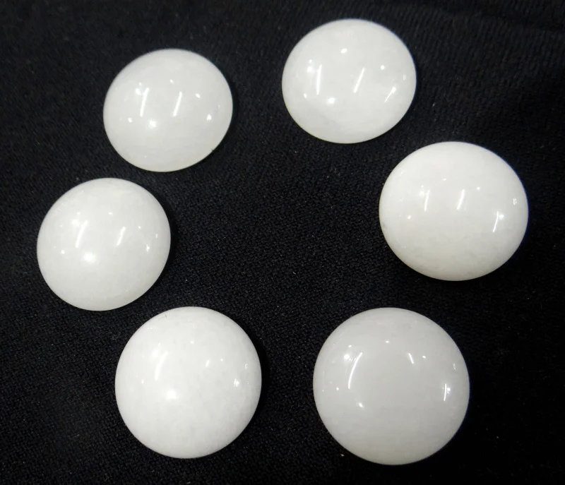 

wholesale 20PCS Natural Stone round 18MM Cabochons No hole milky jades Beads for DIY Jewelry Making Ring Earring Accessories