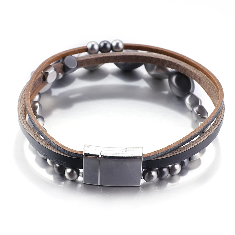 ALLYES Bohemian Multilayer Beaded Leather Bracelets for Women Femme & Bangles Boho Beads Wrap Bracelet Fashion Jewelry | Украшения и