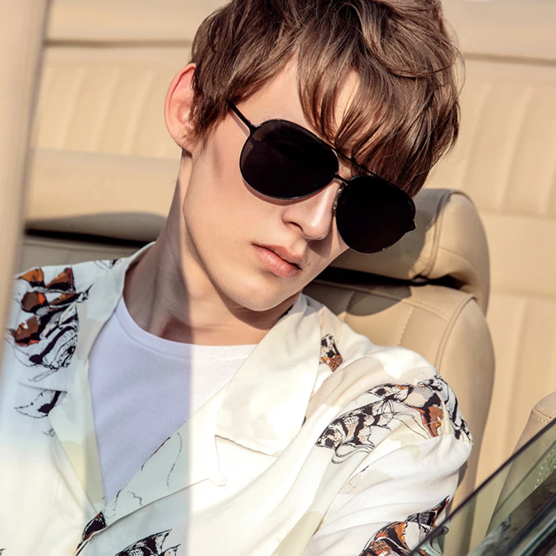 Мужские солнцезащитные очки PARZIN поляризационные в винтажном стиле из