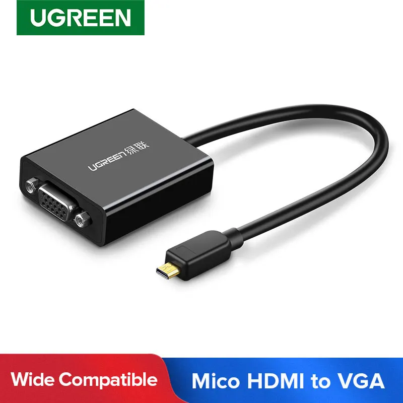 Ugreen Active Micro HDMI в VGA видео адаптер с 3 5 мм аудио и микро USB питания для ультрабуков