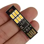 1 шт. Портативный мини USB Мощность 6 светодиодный Ночной светильник лампа 1 Вт 5В панель регулировки яркости подсветки белый светильник для Мощность банк портативного компьютера