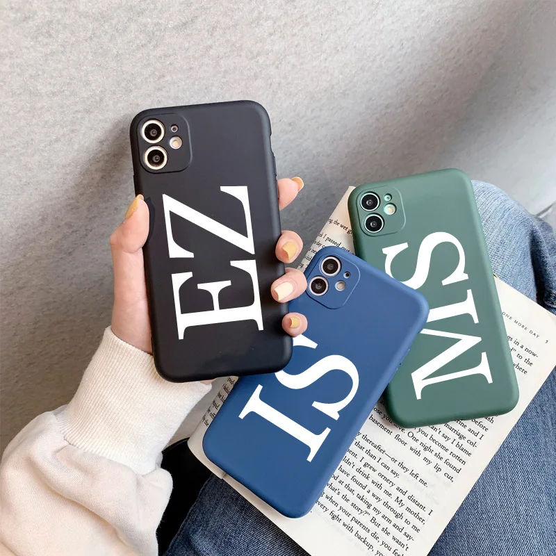 Кастомный чехол для телефона с инициалами имени для iphone 13 Pro Max 6S 7 8 Plus X XS XR 11 12 Mini MAX на жидкостном силиконе.