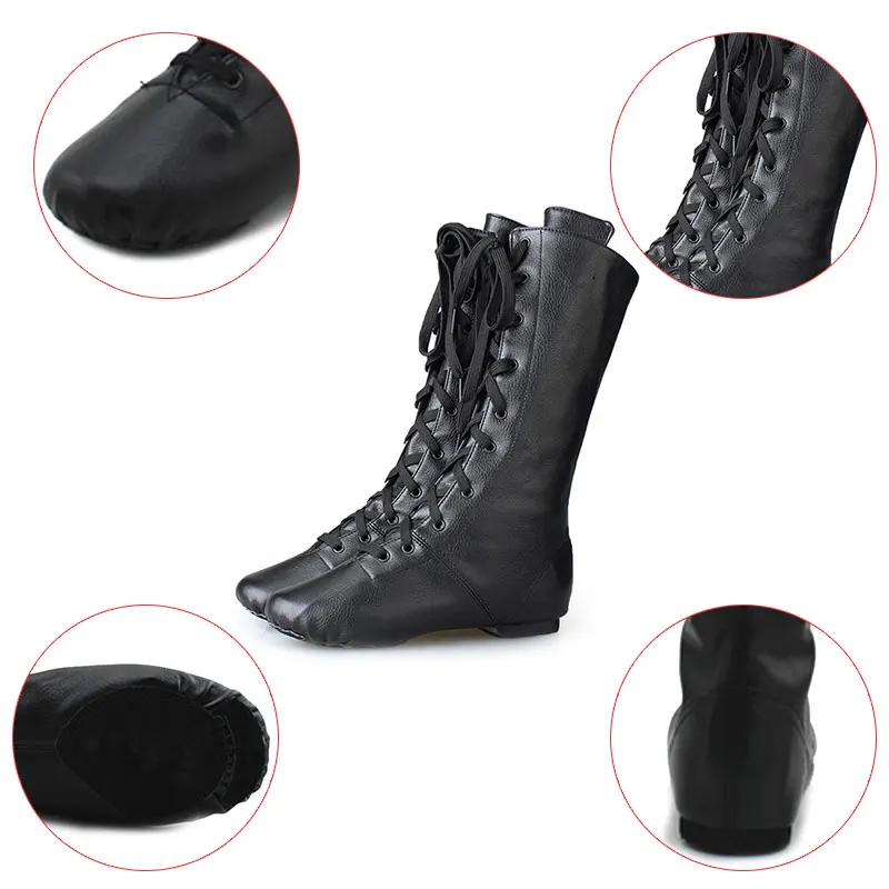 Girls Jazz Dance Shoes For Children Women Ladies Ballroom Latin Tango Modern Dancing Slipper Salsa Shoes High Boots PU