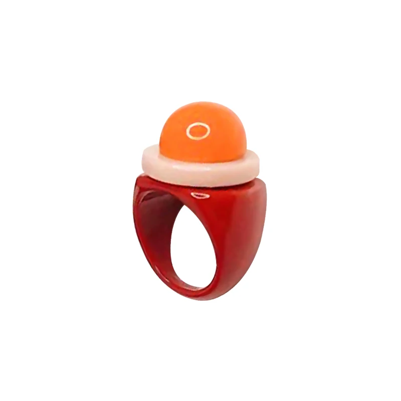 

New Fashion Contrasting Colorful Geometric Round Acrylic Rings Cute Korean for Women Girls Travel Party Jewelry Gifts