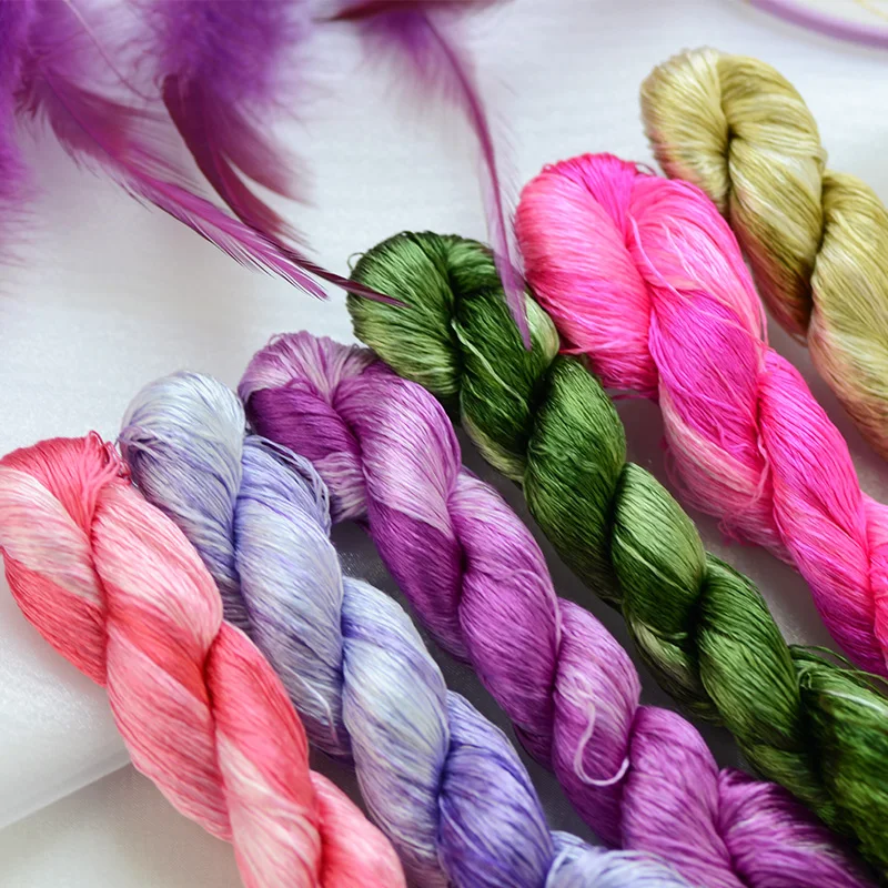 Высококачественная градиентная вышивка из 100% шелка Сучжоу шелковая ручная 24