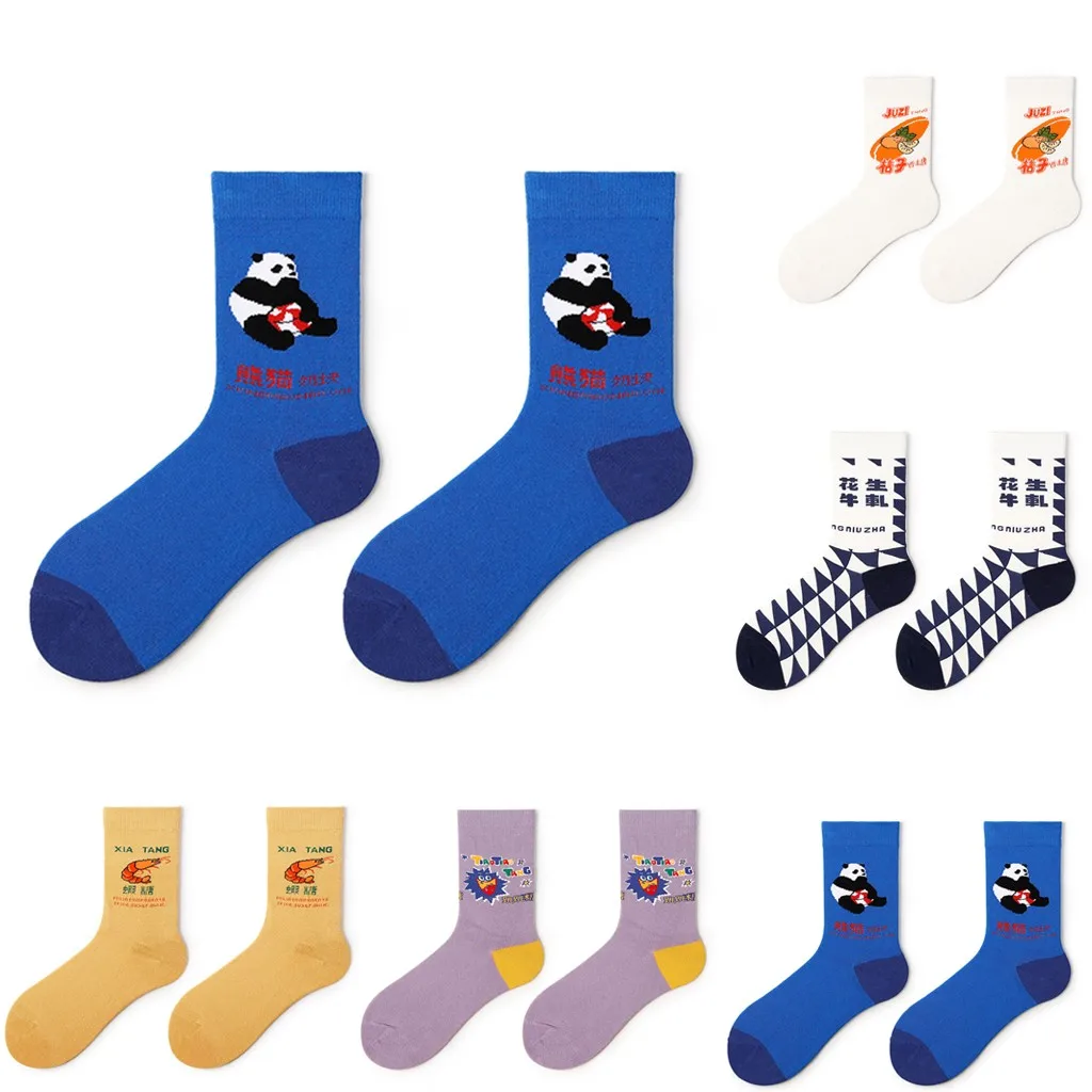 2019 женские новые стильные модные носки с принтом теплые хлопковые для скейтборда