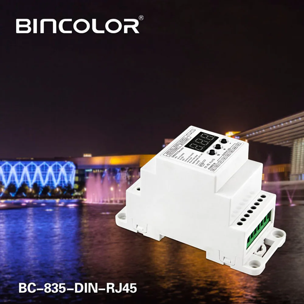 BC-835-DIN-RJ45 DC12-24V вход 5А * 5CH выход din-рейка CV ШИМ DMX512/1990 Декодер контроллер для