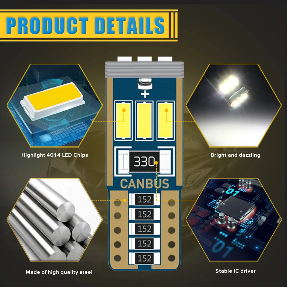 A Pack T10 W5W 168 194 Car LED Light Bulb For Mercedes Benz W203 W211 W204 W210 W124 AMG CLA W212 W202 W205 Auto Interior Lamp | Автомобили