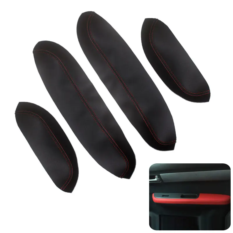 4 шт./компл. микрофибра кожа двери автомобиля ручка подлокотник панель накладка