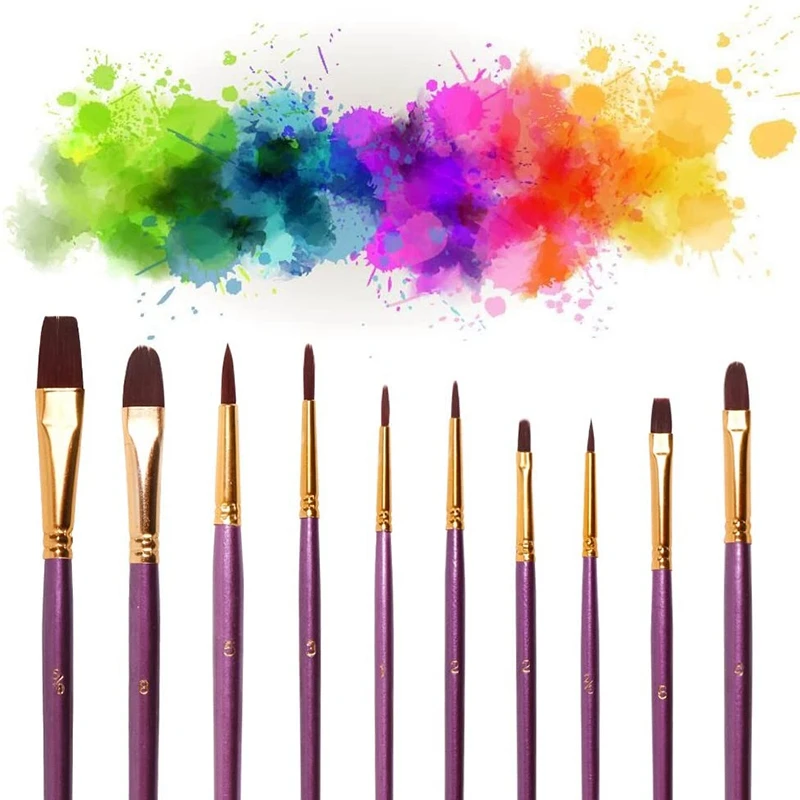 

20Pcs Paint Brush Set Artist Paint Brushes for Watercolor, Oil Paintings Canvas, Ceramic, Clay, Wood & Models