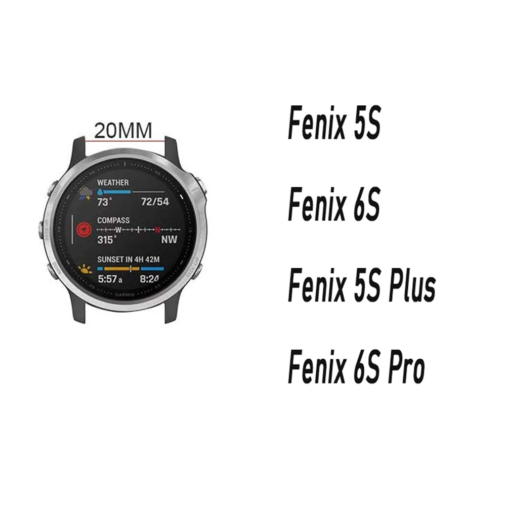 

20mm Watchband For Garmin Fenix 6 6S 6X Pro 5X 5S Plus Silicone Quick release Fenix6s Fenix5s Watch Easyfit Wrist Strap