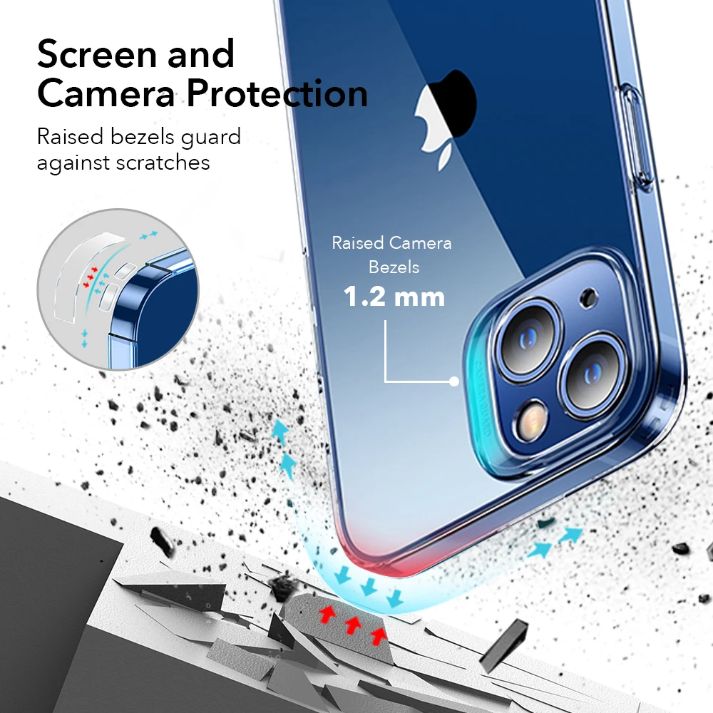 ESR for iPhone 13 Case for iPhone 13 Pro Max Case Clear for iPhone 13 Pro mini TPU Transparent Soft Back Camera Protective Cover