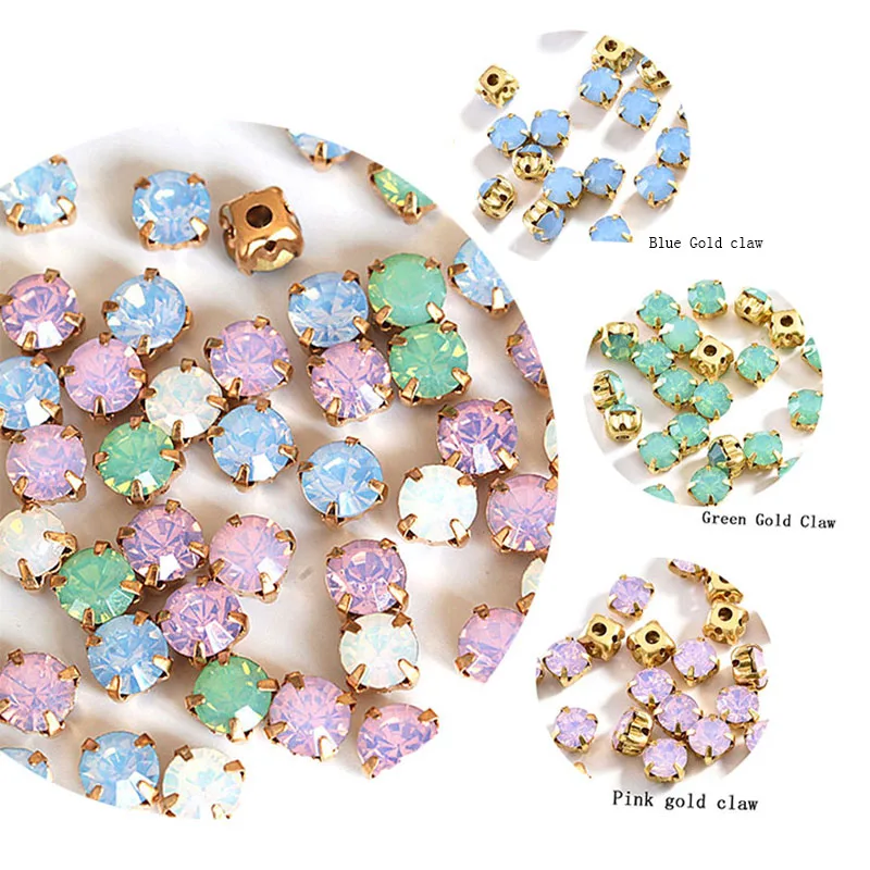 Смола коготь Rhinestons головистой формы сшиты Стиль Кристаллы с позолоченным