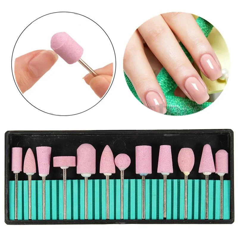 12 шт. в упаковке Керамика Nail Art шлифовальные Конус Сверла Биты Набор для маникюра
