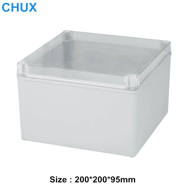 

Waterproof DIY Electrical Junction Box transparent cover 200*200*95mm ABS plastic Enclosure Case Outdoor Distribution box