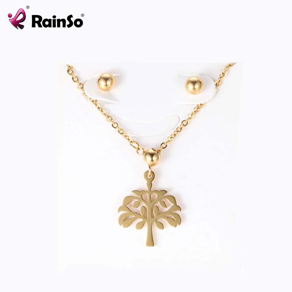 Модные комплекты ювелирных изделий Rainso (ожерелье серьги) для женщин подвески с