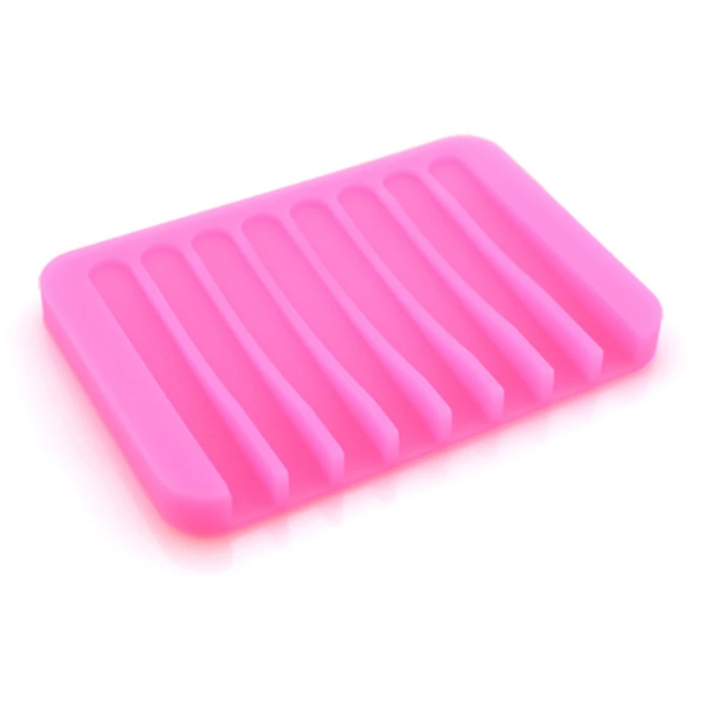 

New Drain Soap Box Non-slip Soft Silicone Tray Sponge Soap Dish Plate Box Holder Container Shelf Kitchen Bathroom Tool 2