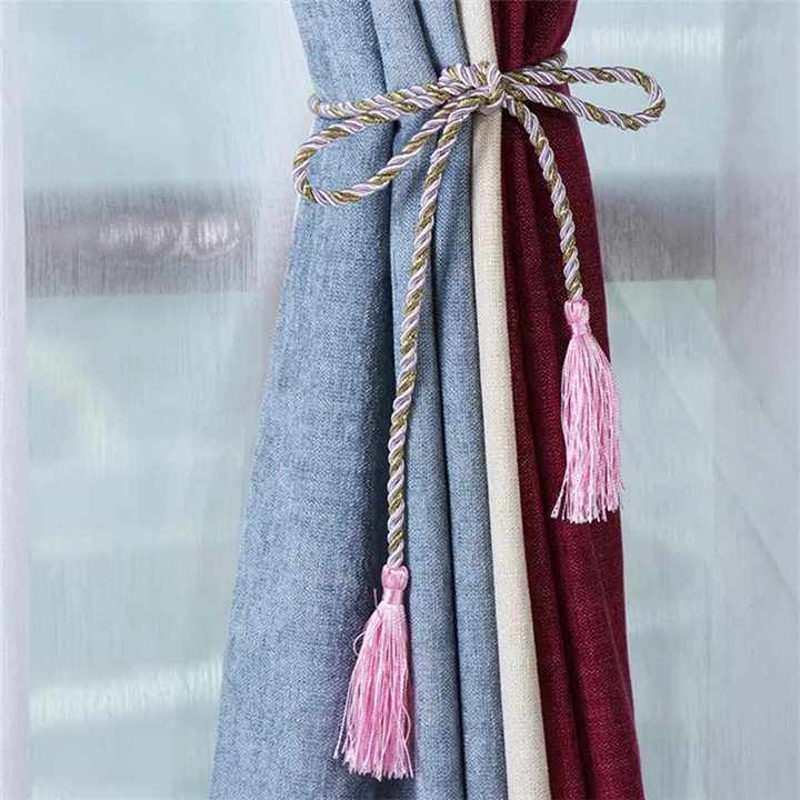 Pink Fasten Rope XZJJA 2-10 шт кисточкой бахрома закрепить веревку магнитный кристаллик для занавесок комнаты Аксессуары Завязки для штор украшения занавеска для дома Шнур пряжки - Цвет: Pink Fasten Rope